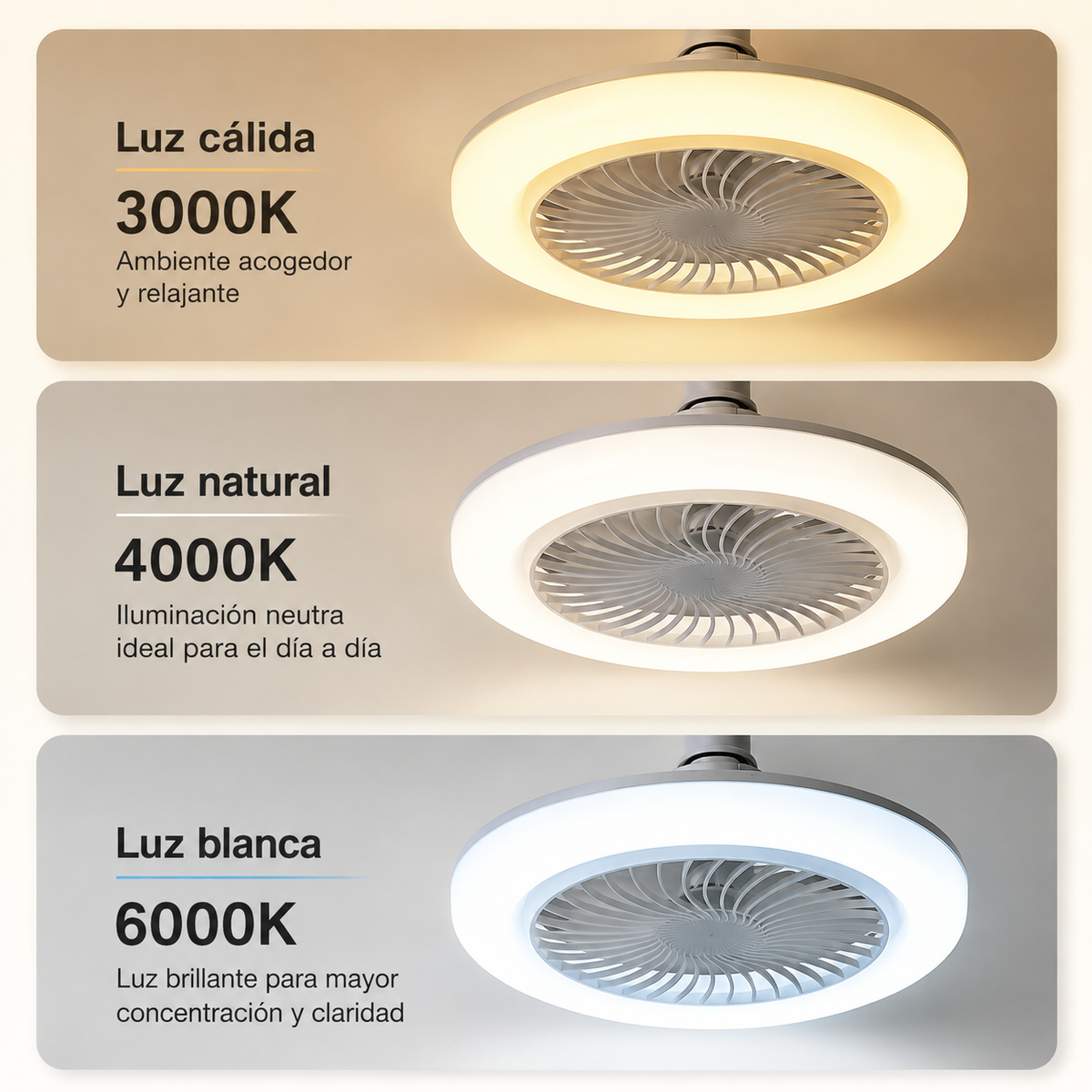 Lampara y ventilador de techo 2en1- LED multifuncionales con control remoto