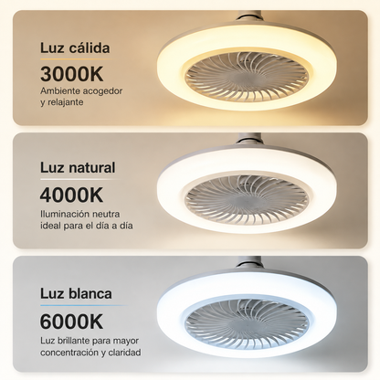 Lampara y ventilador de techo 2en1- LED multifuncionales con control remoto